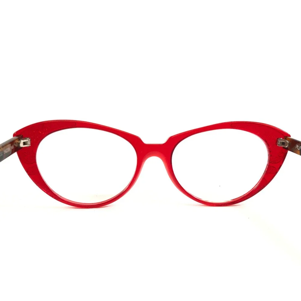 PLM Creation Eyeglasses Frames RE-BELLE VII Red Tortoise Cat Eye 532 54-19-145